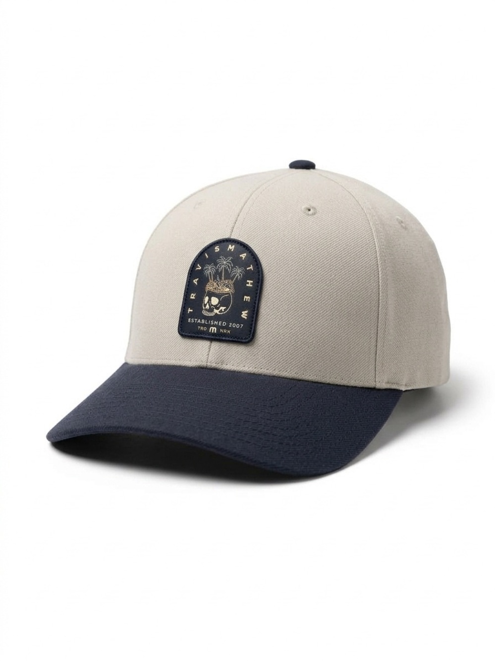 Travis Mathew Beige and Navy Two-Tone Logo Baseball Hat